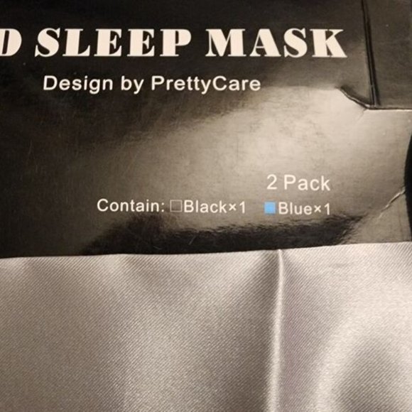 PrettyCare 3D Sleep Mask 2 Pack Eye Mask for Sleeping Ear Plugs Silk Travel Bag - Picture 6 of 7